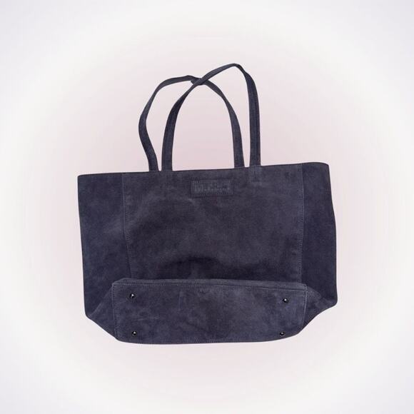 M.I.L.A. Suede Dark Gray Shoulder Tote Bag PurseSz OS